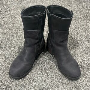 Maurices Gray Combat Moto Boots with Sturdy Soles